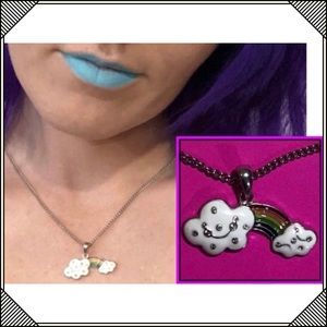 * Super Cute * Rainbow Cloud charm Necklace * NEW